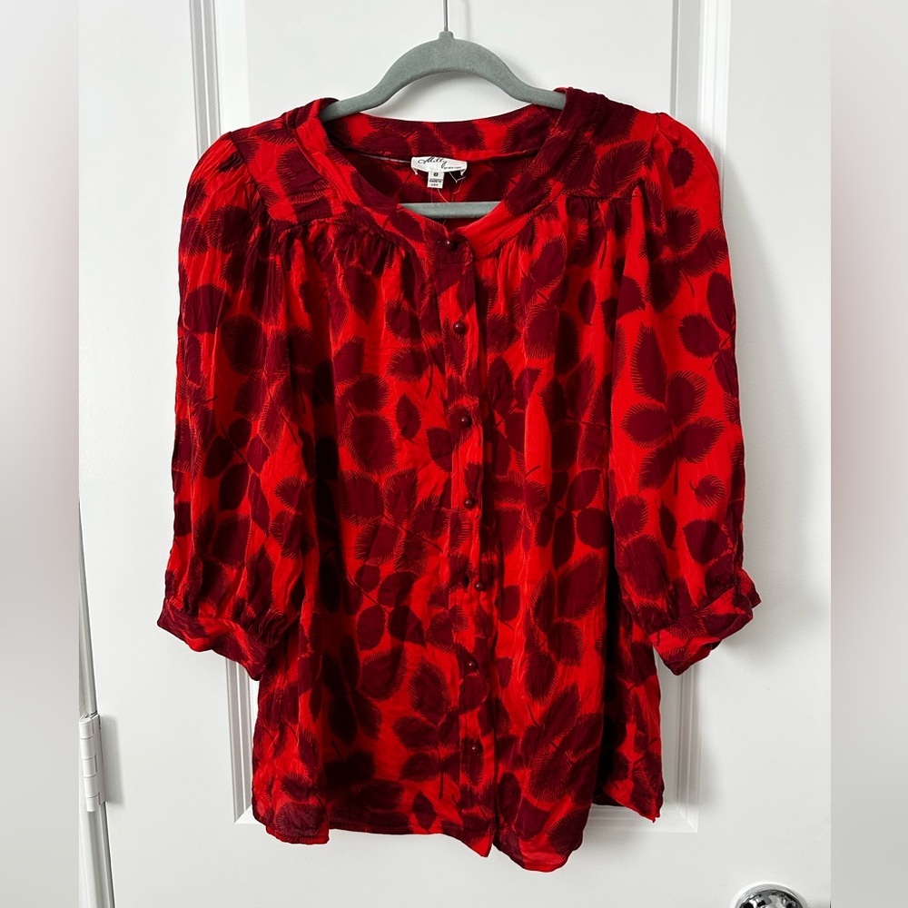 Milly Vintage Abstract Printed Button-Front Women’s Blouse